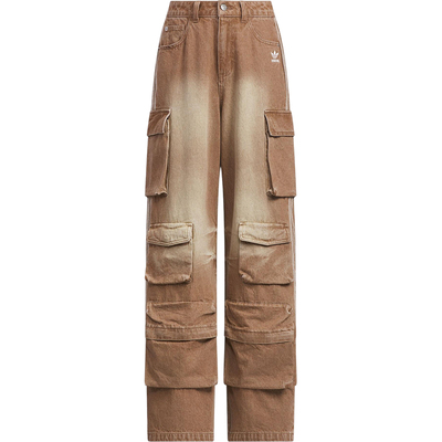 Adidas/阿迪达斯正品三叶草女士复古经典运动潮流牛仔长裤KC5871