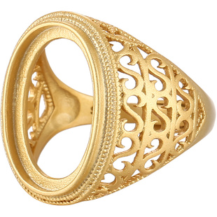 霸气法金戒指空托纯银蜜蜡戒托12*18 13*18 14*19 13*16*22 15*20