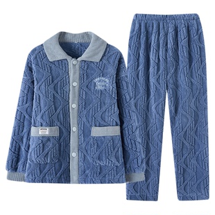 芬腾2025范丞丞代言冬季新款男珊瑚绒睡衣加厚柔软保暖御寒家居服