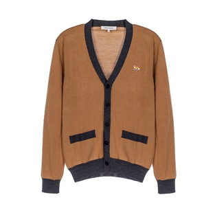 MAISON KITSUNE 秋冬男士V领羊毛开衫毛衣银泰百货精品 301574