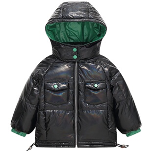 儿童羽绒服外套2026新款童装男女童轻薄款中小童冬装亮面免洗短款