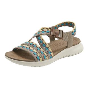 可下水软底布凉鞋女新款中年夏天旅游不累脚运动平底防滑沙滩鞋42