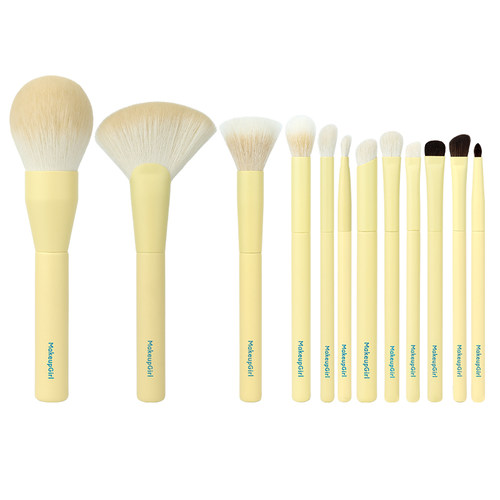 【周小磕联名款】魅女郎黄油12支化妆刷套装动物毛眼部刷送收纳包