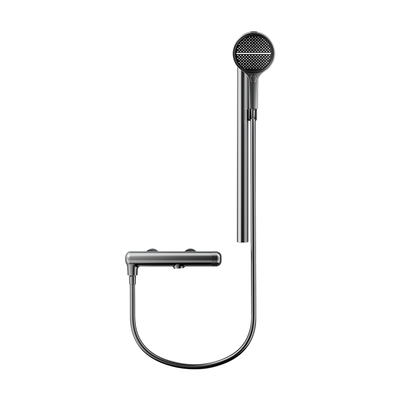 eoco卫浴无顶喷简易淋浴花洒套装家用沐浴升降花洒电镀枪灰色BT-2