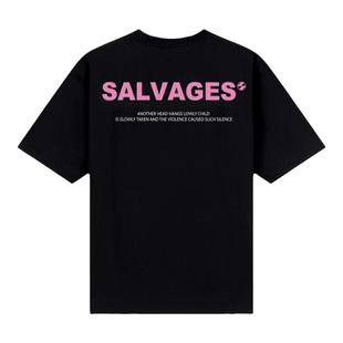 SALVAGES新款短袖纯棉重磅宽松百搭潮牌美式高街高级感简约T恤