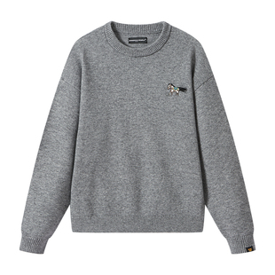 Dangerouspeople薛之谦dsp刺绣小马套头针织衫冬季情侣百搭毛衣