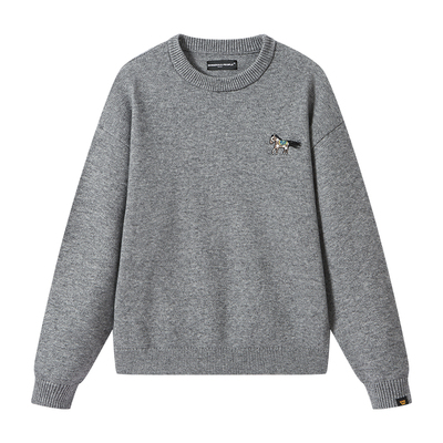 薛之谦dsp刺绣小马套头针织衫