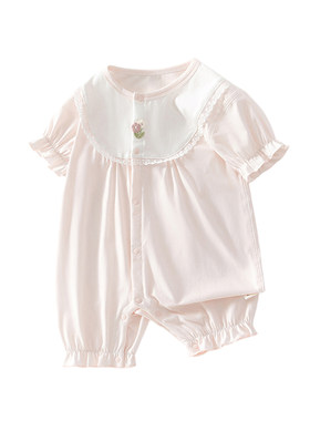 新生婴儿连体衣可爱女宝宝衣服夏