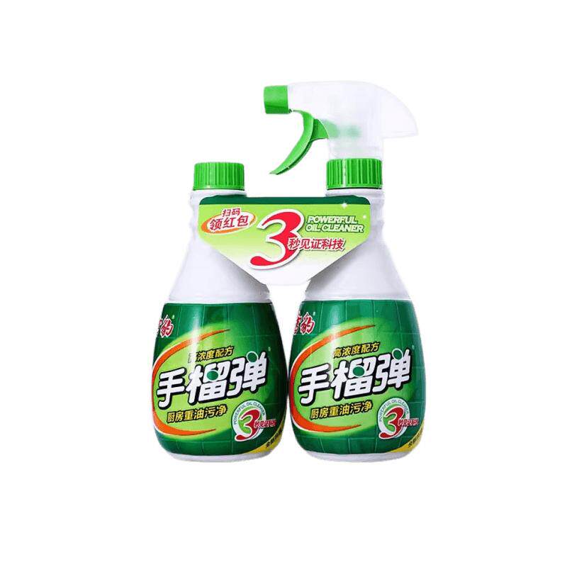 雪豹手榴蛋强力型厨房清洗剂2瓶装 免拆洗油烟机去重油污净神器