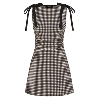 CIDER格子裙蝴蝶结圆领设计无袖背心连衣裙114978033