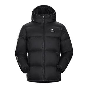 骆驼火山白鸭绒连帽短款羽绒服