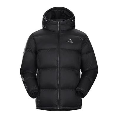 骆驼火山白鸭绒连帽短款羽绒服