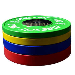 马西新款竞赛全胶杠铃片商用Crossfit全胶高弹片弹跳片大孔杠铃片