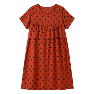 夏季短袖棉绸连衣裙绵绸睡裙甜美人造棉防凸点大码睡衣薄款家居服