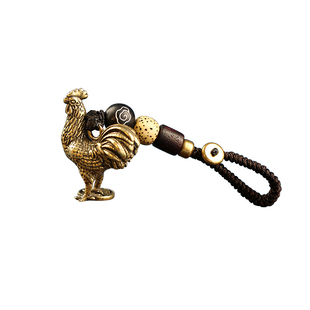 十二生肖鼠牛虎兔龙蛇马羊猴鸡狗猪纯黄铜实心钥匙扣挂件男女属相