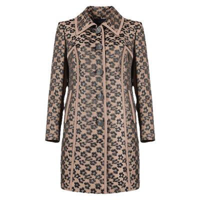 靓诺复古豹纹印花风衣