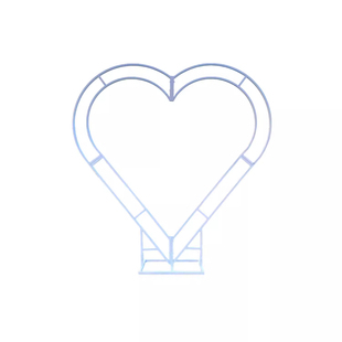 婚庆爱心背景合影墙装饰铁艺造型迎宾区心型拍照布幔架子定做