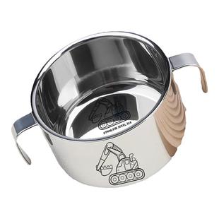 韩国小学生汤碗餐具儿童碗带盖带手柄316不锈钢吃饭碗宝宝专用碗