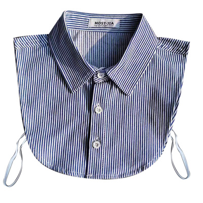 MOSTJIA假领子女百搭全棉条纹