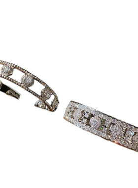 落樱蝶舞宝石花朵手镯 富婆的快乐 镀18K金 众星捧月锆石手镯叠戴