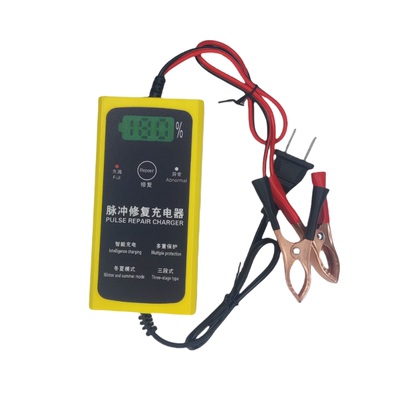 铅酸电池充电器12V通用型鳄鱼夹智能修复电瓶充电机芯脉冲5-12AH