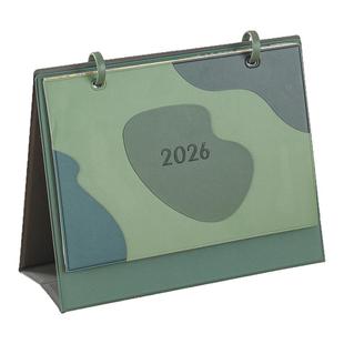 2026年台历月历立体高档金属环皮架创意中国风商务日历礼品桌面摆件工作计划本定制LOGO打卡订做定做2025日历