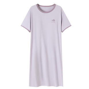顶瓜瓜带胸垫睡裙春夏女士纯棉大码可外穿薄款家居服防凸点睡衣