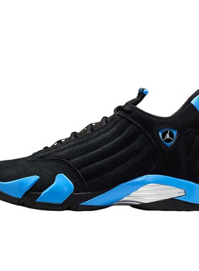 耐克Air Jordan 14 AJ14 黑蓝乔14男子中帮复古篮球鞋 487471-007