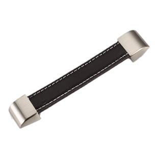 衣柜小拉手棕色鞋柜家具抽屉橱柜门柜子门现代简约皮革把手6509