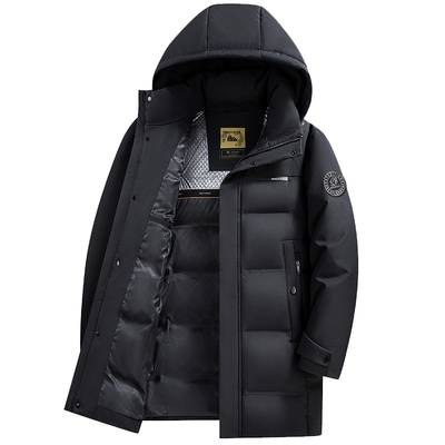 雅鹿高蓬加厚中长款羽绒服爸爸装