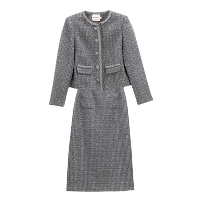 短款小香风芭依璐两件套半身早春