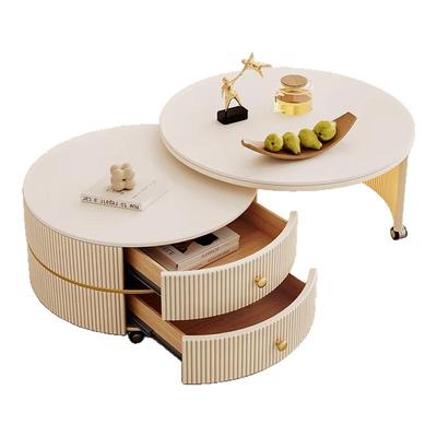 意式轻奢岩板茶几组合创意茶几