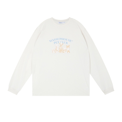 WassupHouse猫猫狗狗印花长袖t恤