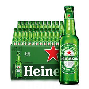 Heineken/喜力啤酒 瓶装330ml*24瓶 整箱装啤酒全麦酿造官方直营