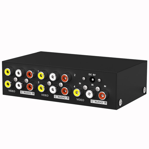 迈拓维矩 MT-104AV 模拟AV分配器RCA三莲花红黄白音视频分屏器1进4出一分四机顶盒DVD接老电视一拖四