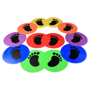 儿童幼儿园跳房子脚掌手掌地标垫软式标志碟踩不烂步伐训练器材