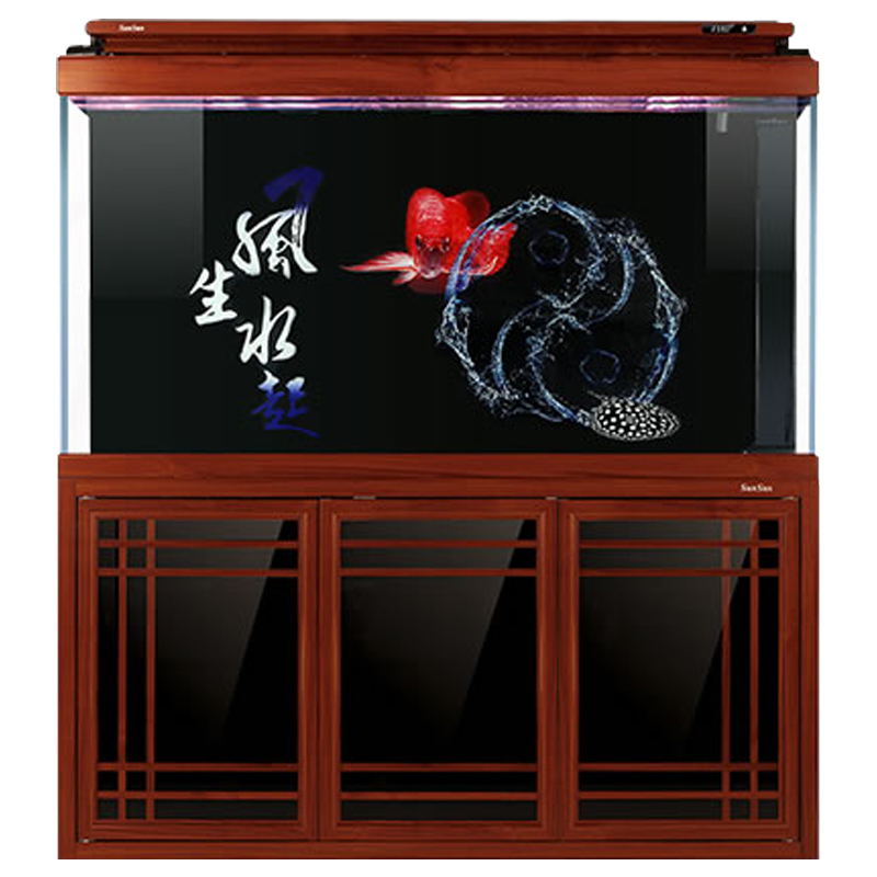 超白玻璃魚缸水族箱森森發(fā)財(cái)魚錦鯉缸龍魚缸中大型魚缸