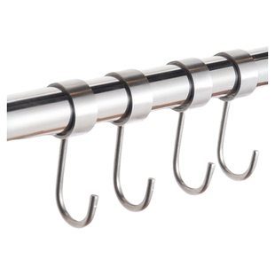 304钩挂衣钩不锈钢管钩子圆管吊钩挂钩厨房免打孔挂钩S勾套管单钩