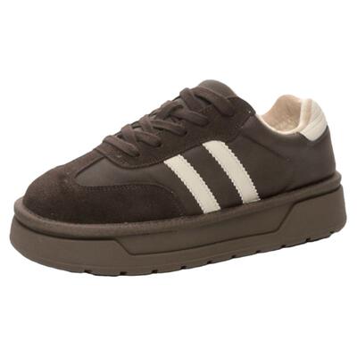 棉鞋女冬加绒2025新款加厚保暖德训鞋女鞋圆头系带运动休闲面包鞋