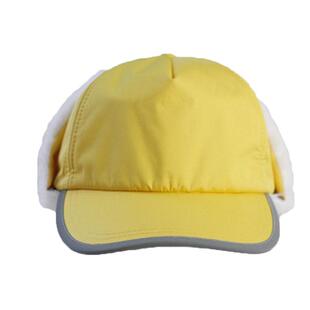 冬季小学生安全小黄帽加绒厚防风雪儿童雷锋帽兔毛保暖护耳棒球帽