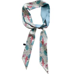 国画风长条小丝巾发带女百搭春秋法式绑包绑发丝带编发夏薄款飘带