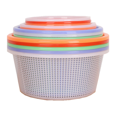 圆形小号塑料篮子密眼厨房淘洗米筛水果蔬菜沥水篮加高细孔小箩筐