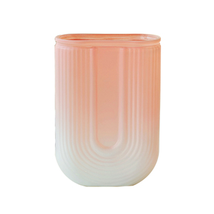 粉白色磨砂ins北欧玻璃插花瓶干花创意客厅插花水养鲜花百合摆件