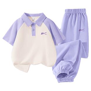 回力童装儿童运动套装夏季2026新款女童薄款POLO衫女大童夏装衣服