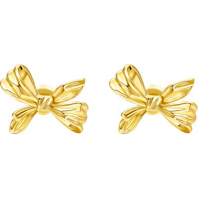 FENS珠宝18K金耳钉蝴蝶结耳饰