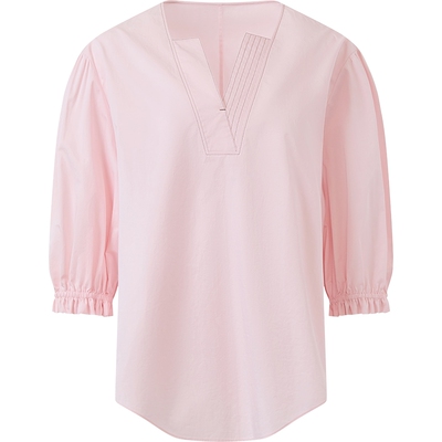 播简约通勤V领衬衫女26夏季新款复古松弛感上衣DDT2HD5624