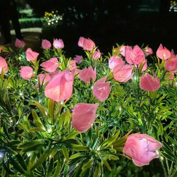 太阳能栀子花仿真花灯LED庭院花园装饰草坪灯笼草户外防水氛围灯