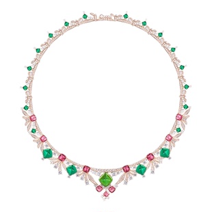 法式奢华高级感彩宝晚宴礼服晚装项链耳环套装新娘高级感重工颈链