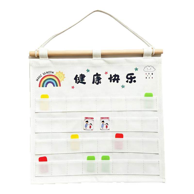 幼儿园晨检双层加厚帆布挂袋