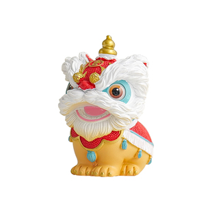 国潮新中式醒狮文创摆件高级感桌面茶桌装饰品佛山舞狮送礼生日礼